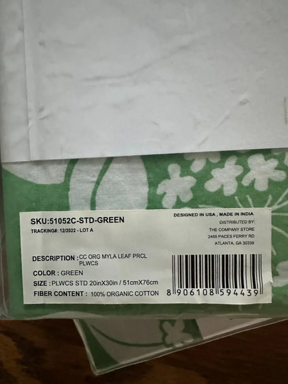 NEW IN PACKAGE - The Company Store Myla Leaf Organic Cotton Percale Duvet Cover,